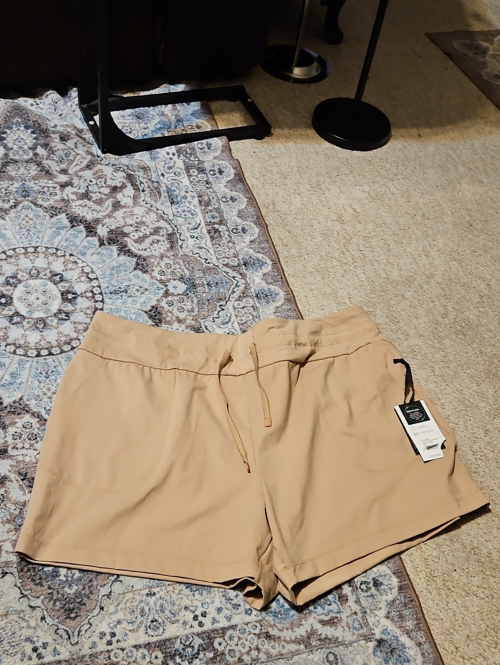 MPG Women's Beige Athletic Drawstring Shorts